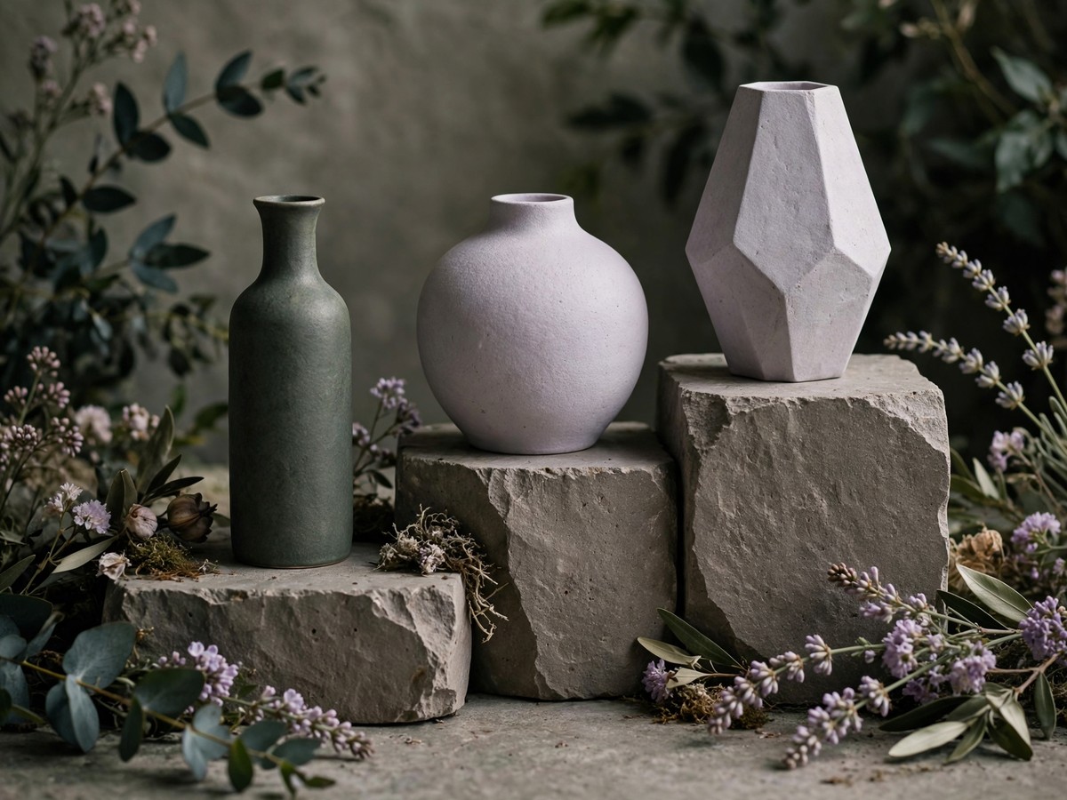 Three vase silhouettes